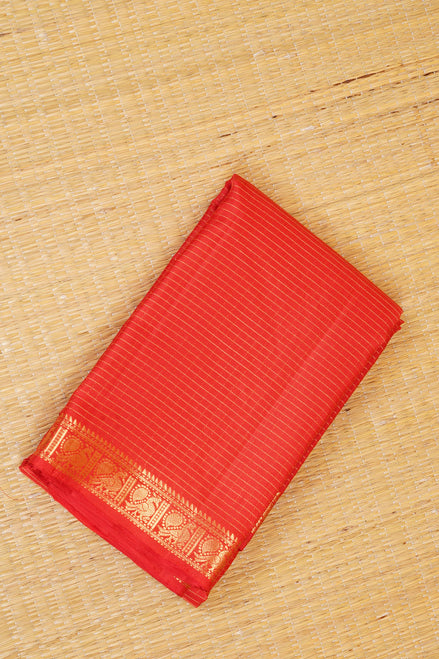 Pure Light Weight Kanchipuram Silk Saree In Chilli Red