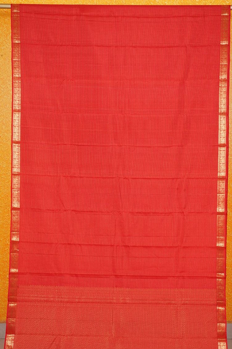 Pure Light Weight Kanchipuram Silk Saree In Chilli Red
