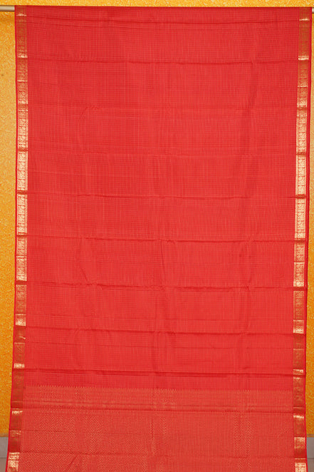 Pure Light Weight Kanchipuram Silk Saree In Chilli Red