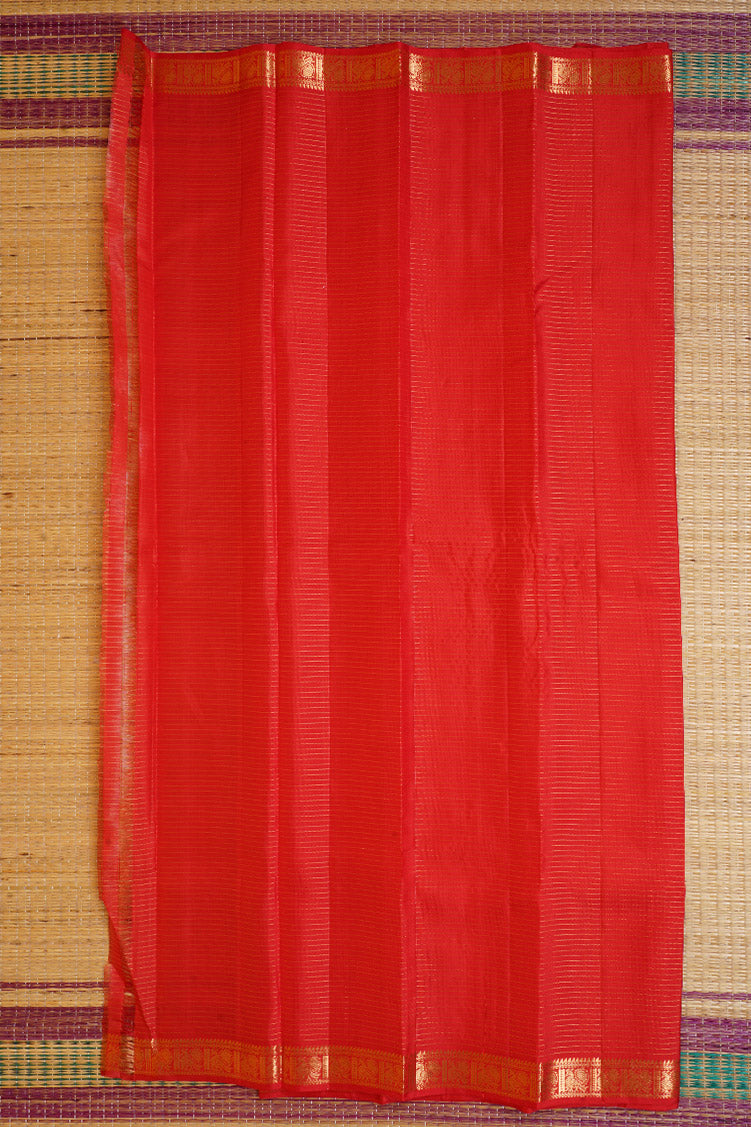 Pure Light Weight Kanchipuram Silk Saree In Chilli Red