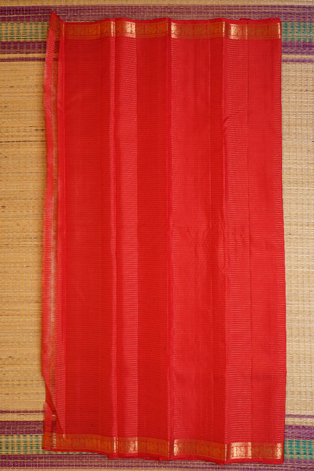 Pure Light Weight Kanchipuram Silk Saree In Chilli Red