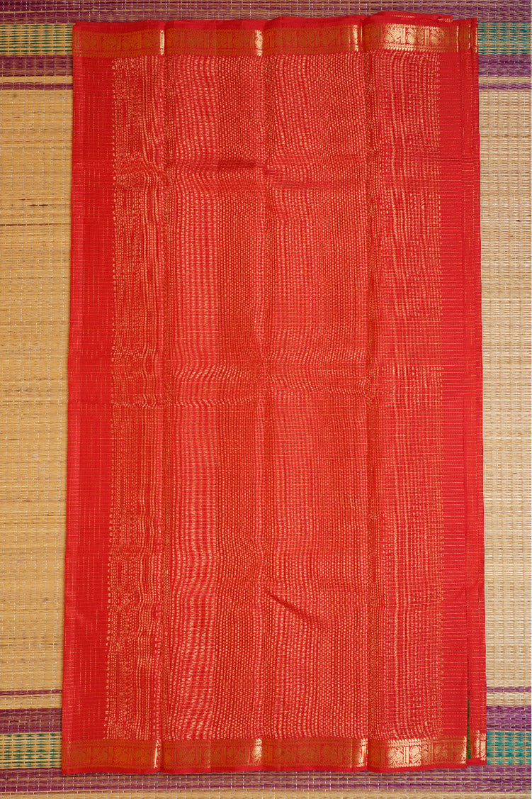 Pure Light Weight Kanchipuram Silk Saree In Chilli Red