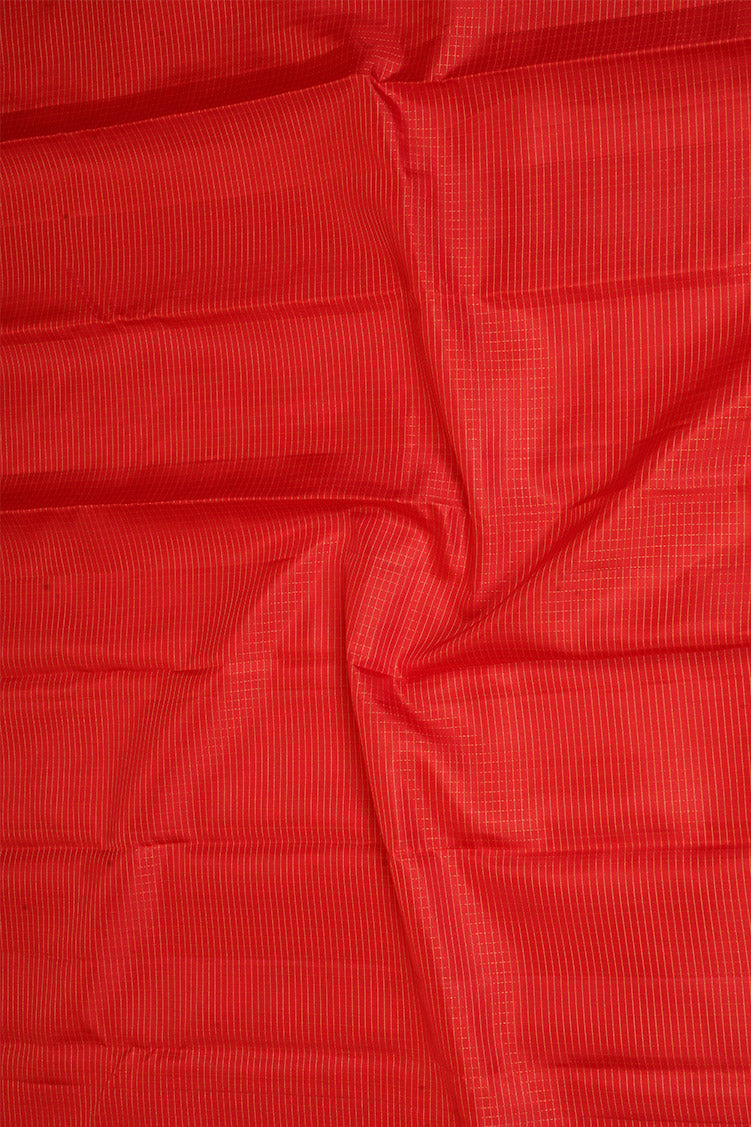 Pure Light Weight Kanchipuram Silk Saree In Chilli Red