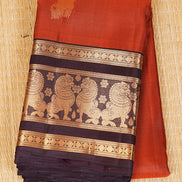 Orange Light Weight Kanchipuram Silks