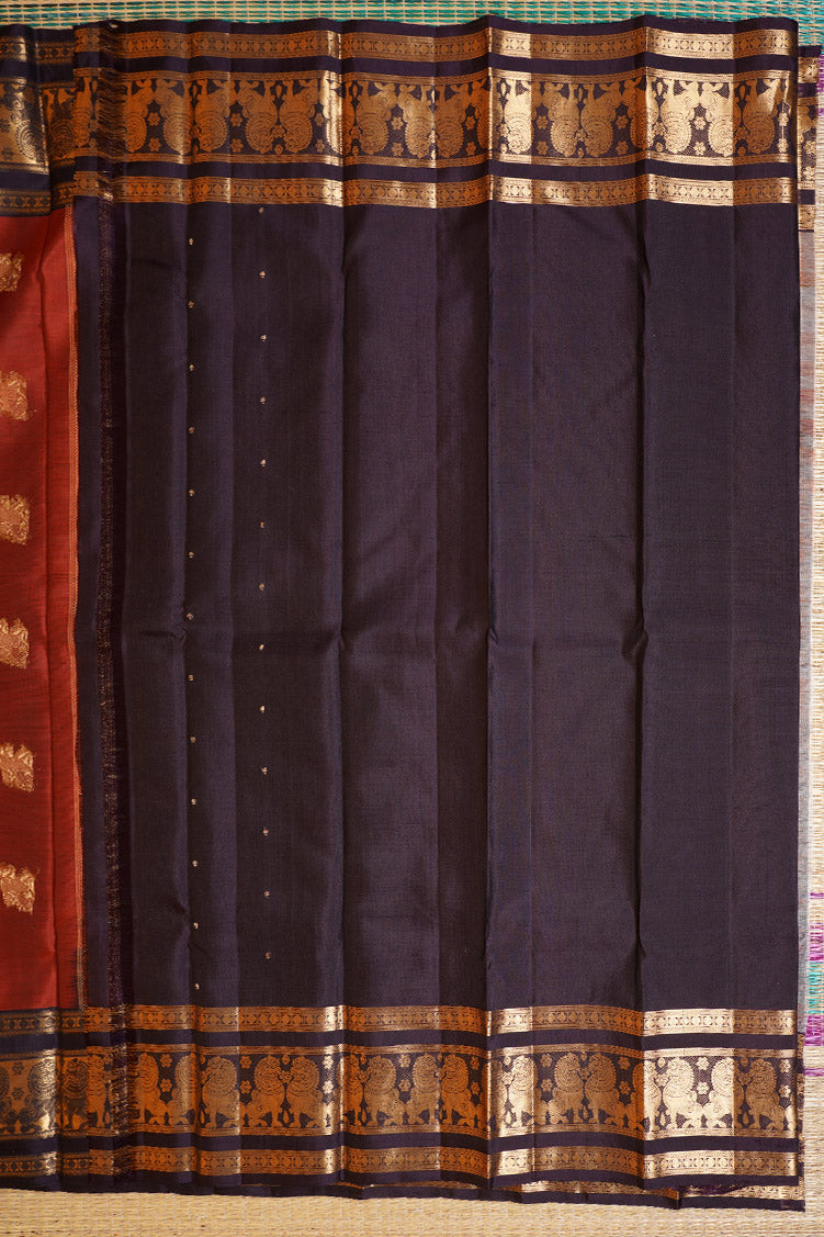 Orange Light Weight Kanchipuram Silks