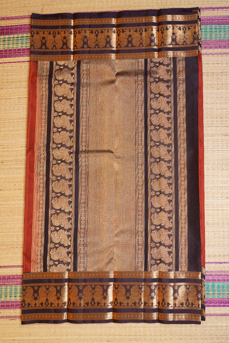 Orange Light Weight Kanchipuram Silks