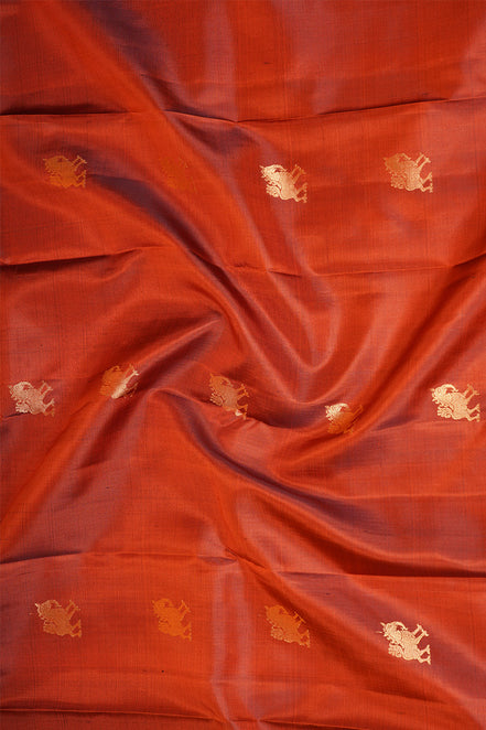 Orange Light Weight Kanchipuram Silks