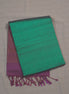 Peacock Green Soft Silk Sarees With Purple Borders - Em