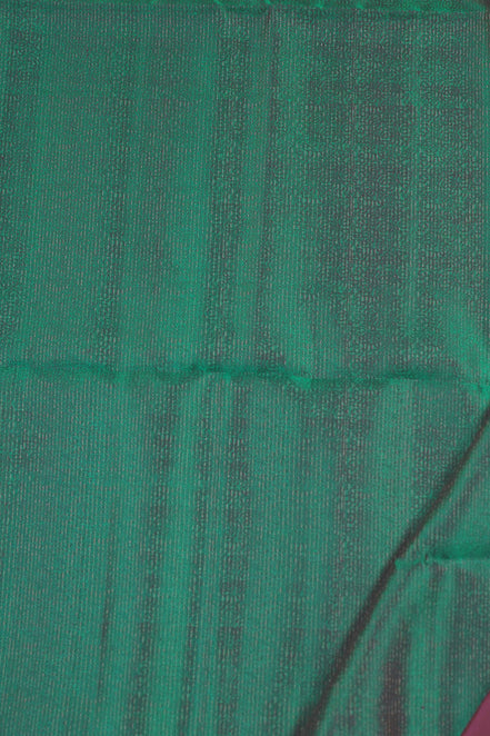 Peacock Green Soft Silk Sarees With Purple Borders - Em