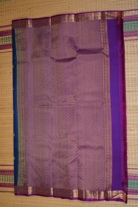 Peacock Blue Light Weight Kanchipuram Silks
