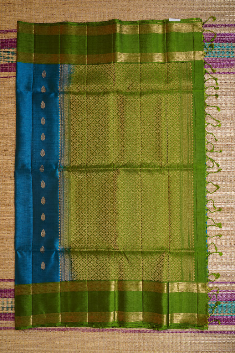 Blue Light Weight Kanchipuram Silks