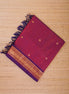 Maroon Checked Mercerized Silk Cotton Saree