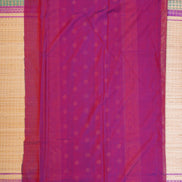 Maroon Checked Mercerized Silk Cotton Saree