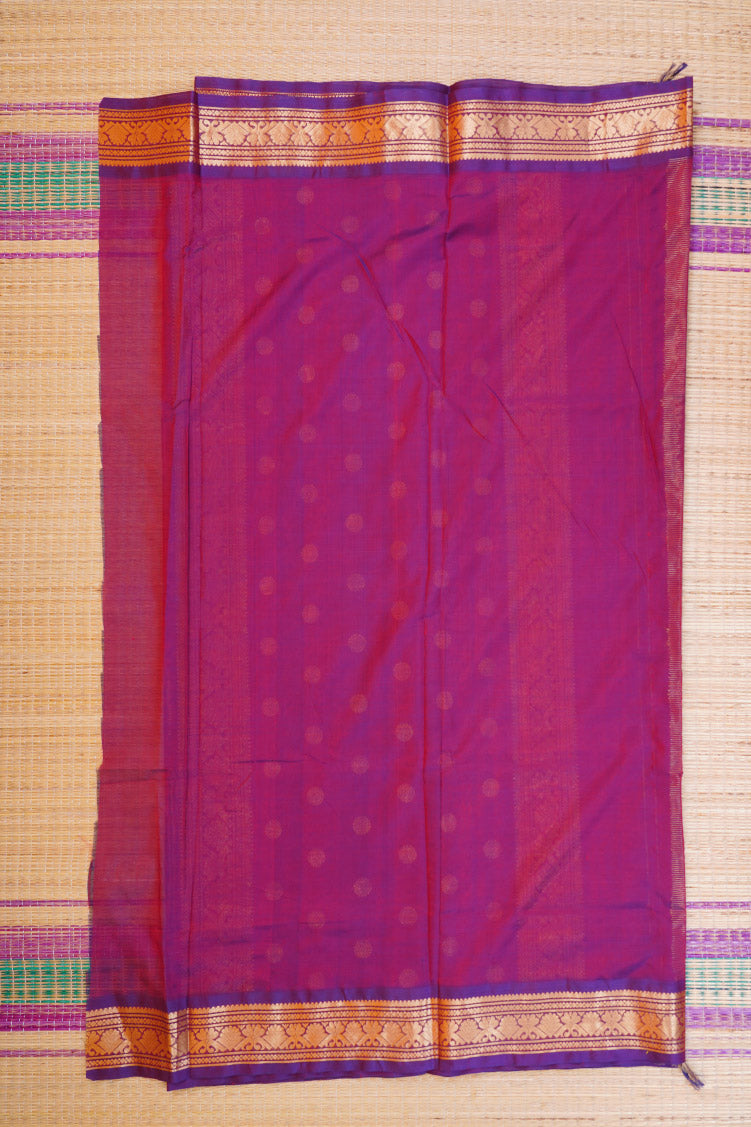 Violet Mercerized silk cotton Saree