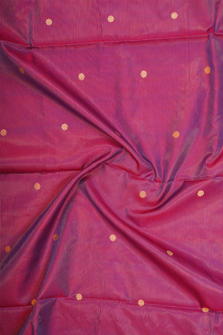 Maroon Checked Mercerized Silk Cotton Saree