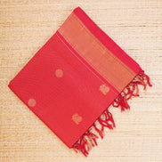 Chilli Red Mercerized Silk Cotton Saree