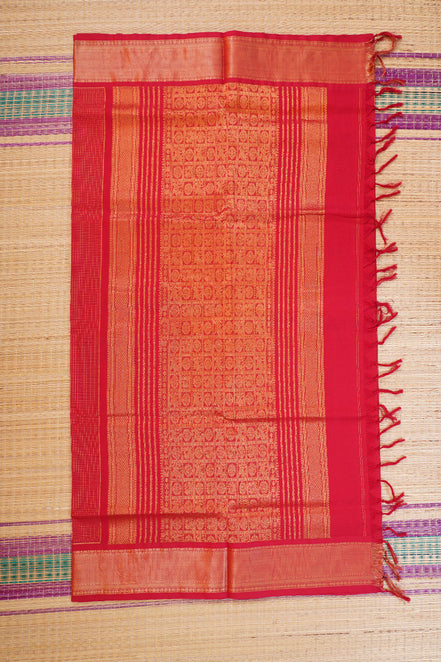 Chilli Red Mercerized Silk Cotton Saree