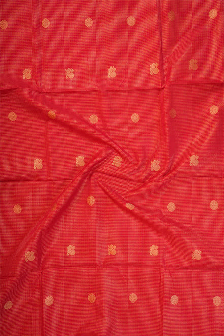Chilli Red Mercerized Silk Cotton Saree