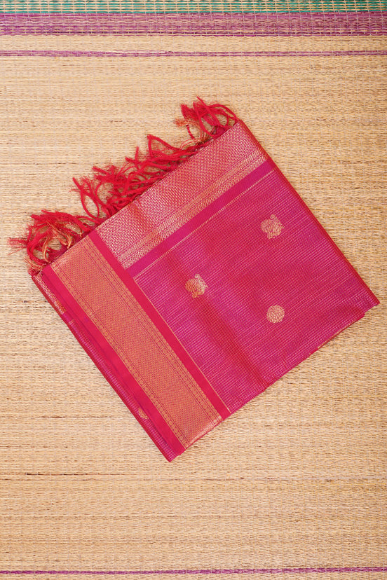 Rani Pink Podikattam Mercerized Silk Cotton Saree