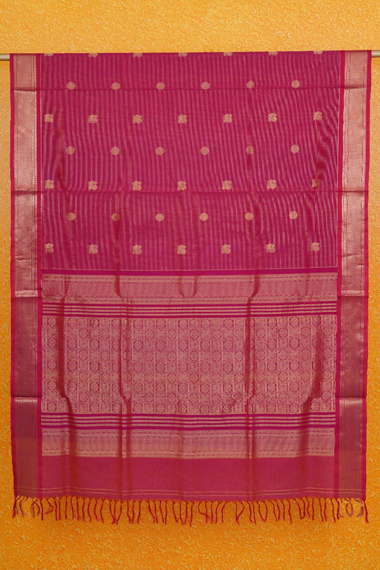 Rani Pink Podikattam Mercerized Silk Cotton Saree