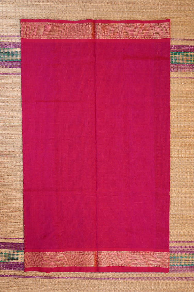 Rani Pink Podikattam mercerized silk cotton  Saree