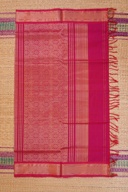 Rani Pink Podikattam mercerized silk cotton  Saree