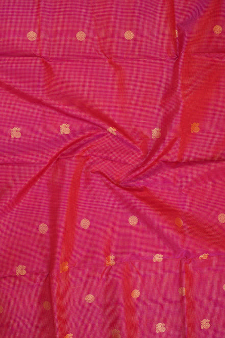 Rani Pink Podikattam mercerized silk cotton  Saree