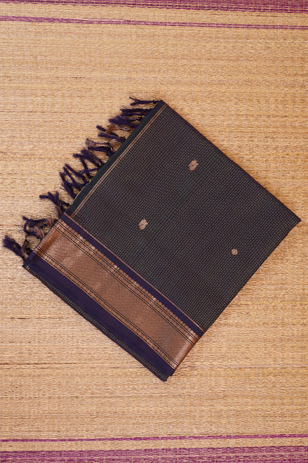 Navy Mercerized Silk Cotton Saree