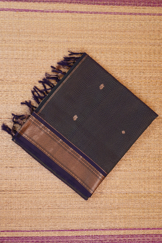 Navy Mercerized Silk Cotton Saree