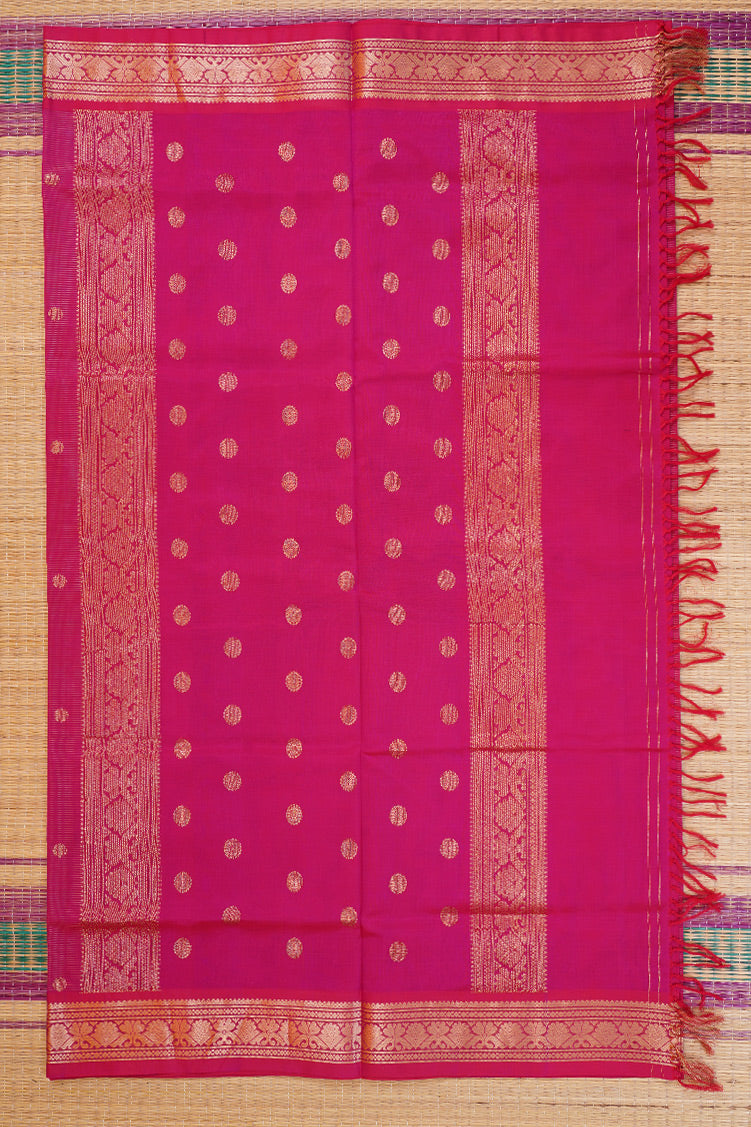 Dual tone Blue Green podikattam mercerised Silk cotton Saree