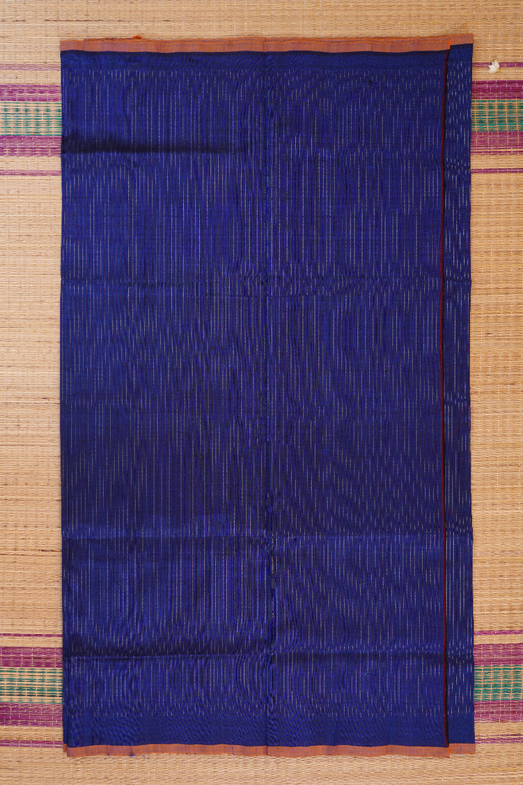 Blue Mercerized Silk cotton Saree