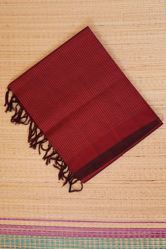 Red Mercerized Silk Cotton Saree