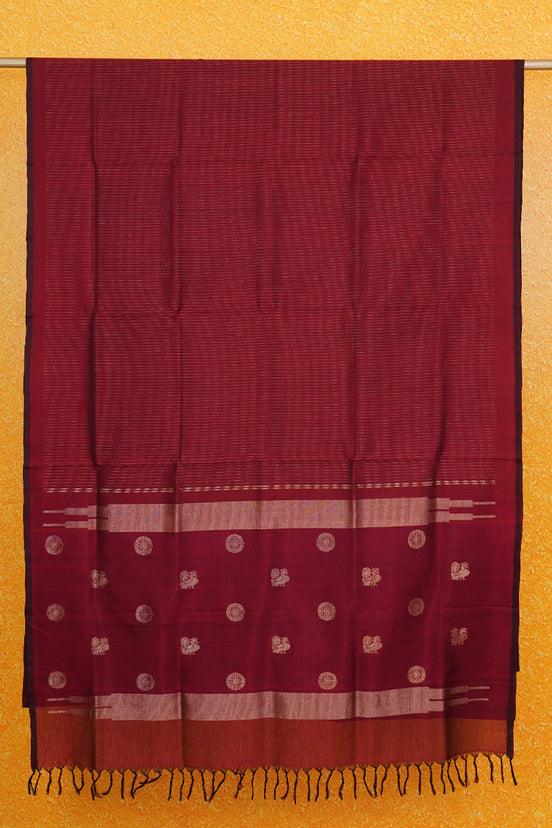 Red Mercerized Silk Cotton Saree