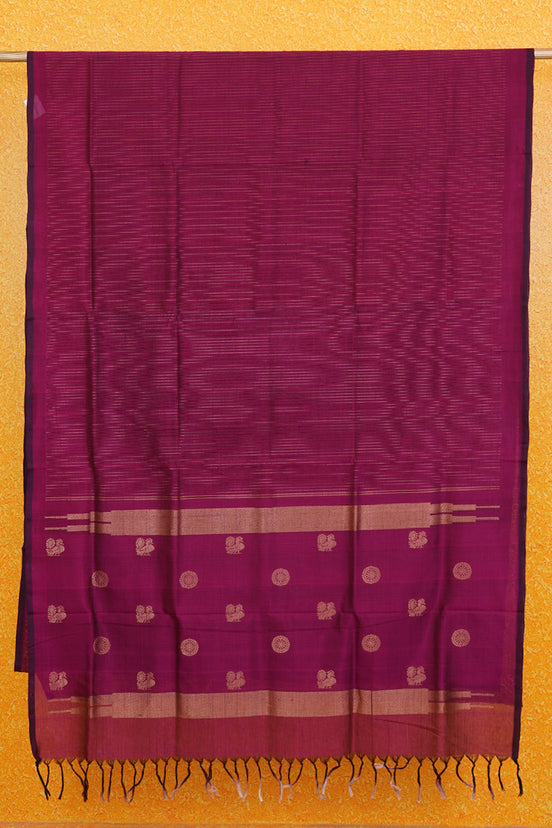 Mercerized Magenta Silk Cotton Saree