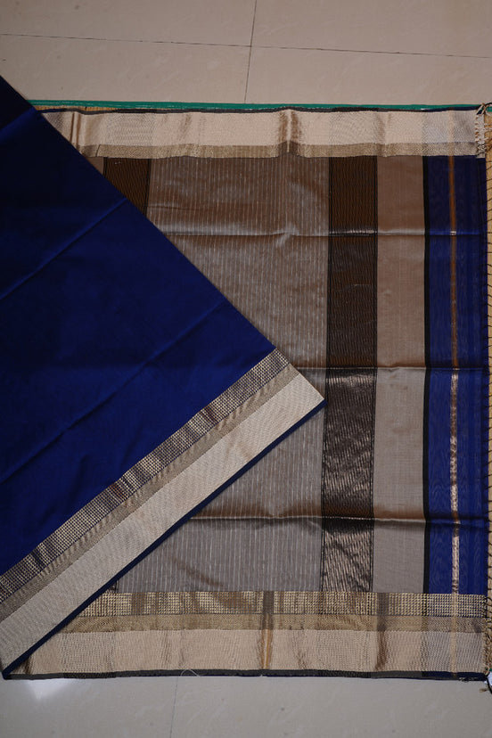 Blue Maheswari Handloom Silk Cotton Saree
