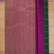 Forest Green with Magenta Borders Lightweight Kanchipuram Soft silk saree