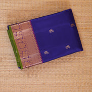 royal Blue with Purple Borders Lightweight Kanchipuram Soft Silk Saree