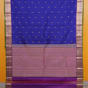 royal Blue with Purple Borders Lightweight Kanchipuram Soft Silk Saree