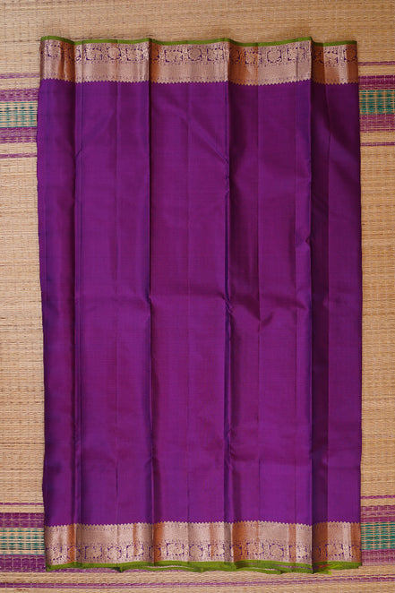royal Blue with Purple Borders Lightweight Kanchipuram Soft Silk Saree