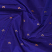 royal Blue with Purple Borders Lightweight Kanchipuram Soft Silk Saree