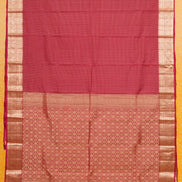 Red single tone Podikattam Lightweight Kanchipuram saree