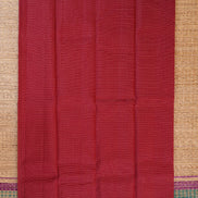 Red single tone Podikattam Lightweight Kanchipuram saree