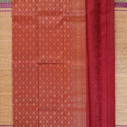 Red single tone Podikattam Lightweight Kanchipuram saree