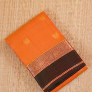 Mampazam yellow with Green borders Lightweight Kanchipuram Saree