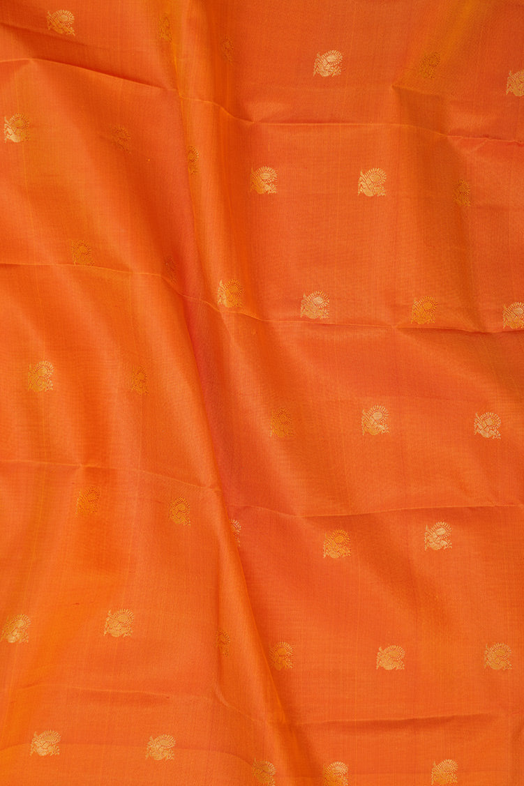 Mampazam yellow with Green borders Lightweight Kanchipuram Saree