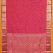 Dual tone Pink  with yello shot Podikattam Lightweight Kanchipuram saree