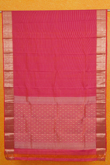 Red Single tone Podikattam Lightweight Kanchipuram Saree