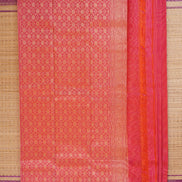 Dual tone Pink  with yello shot Podikattam Lightweight Kanchipuram saree
