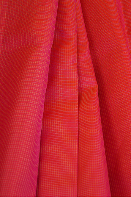 Dual tone Pink  with yello shot Podikattam Lightweight Kanchipuram saree