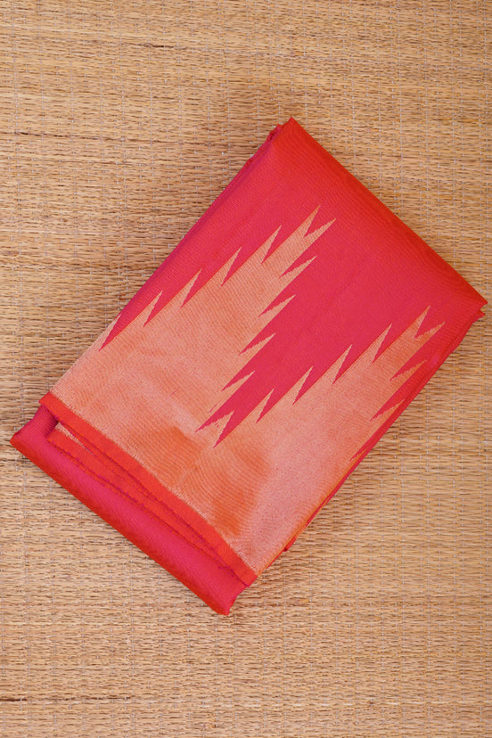 Dual-Tone Pink with Orange Shot Lightweight Kanchipuram Silk Saree